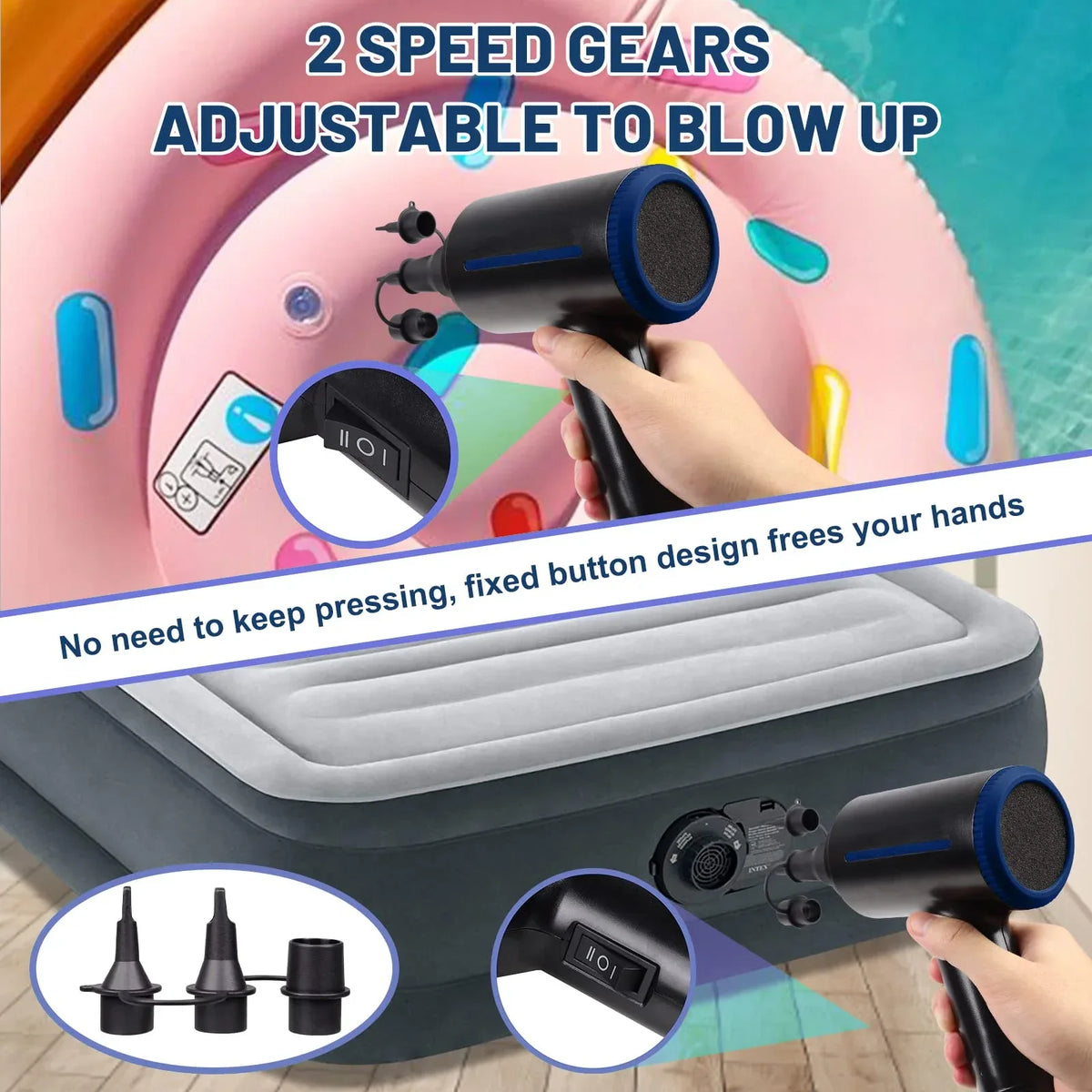 500W Electric Compressed Air Duster Blower &amp; Canned Air Spray for Computer,Laptop Keyboard Cleaner ,Air Pump for Inflatables