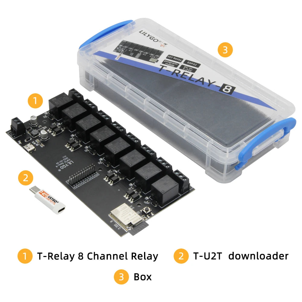 LILYGO® T-Relay 5V 8 Channel Relay Module ESP32 Wireless Development Board WIFI Bluetooth With Optocoupler Isolation For Arduino