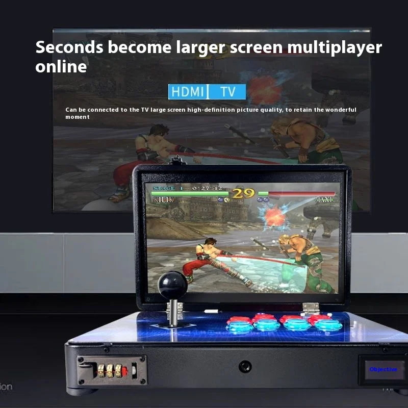 2024 New 14 Inch Mini Arcade Machine Portable Foldable Party Toys Joystick Home Game Console Boys Gift