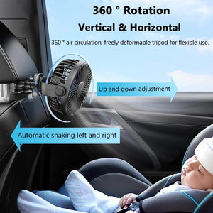 Baby Stroller Fan Hand Held Portable USB Rechargeable Fan Flexible Tripod Mini Folding Fans Personal Small Fan for Car Outdoor