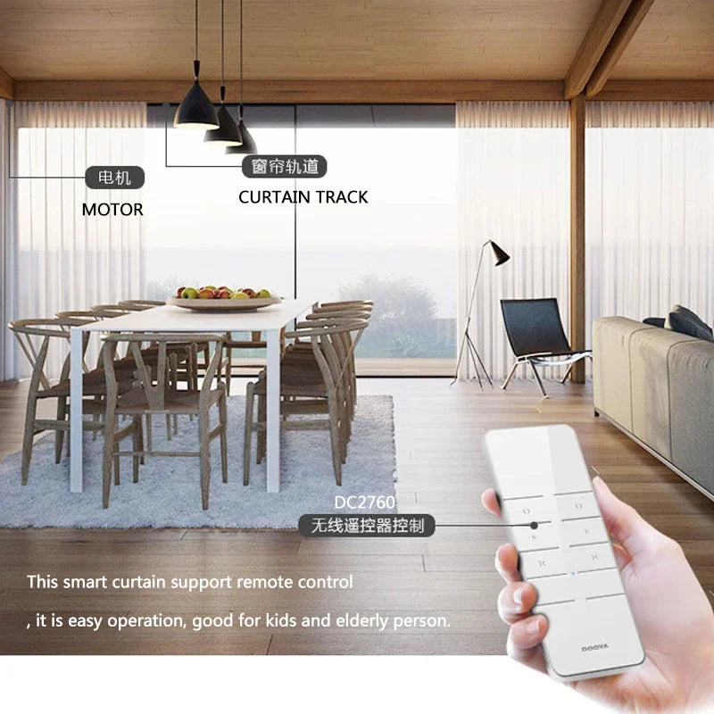 Tuya  wifi Electric Smart curtain Motor Motorized Customized Track Rod Support Alexa Google Assist yandexAlice Remote Control - Stereotech