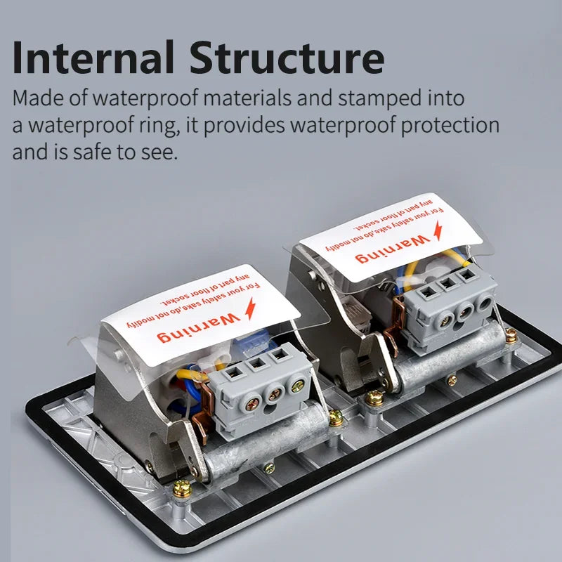EU Floor Socket Hidden Desktop Socket with USB HDMI TV Cabinet Electrical Outlet Recessed Power Strip Table Socket 120x220mm