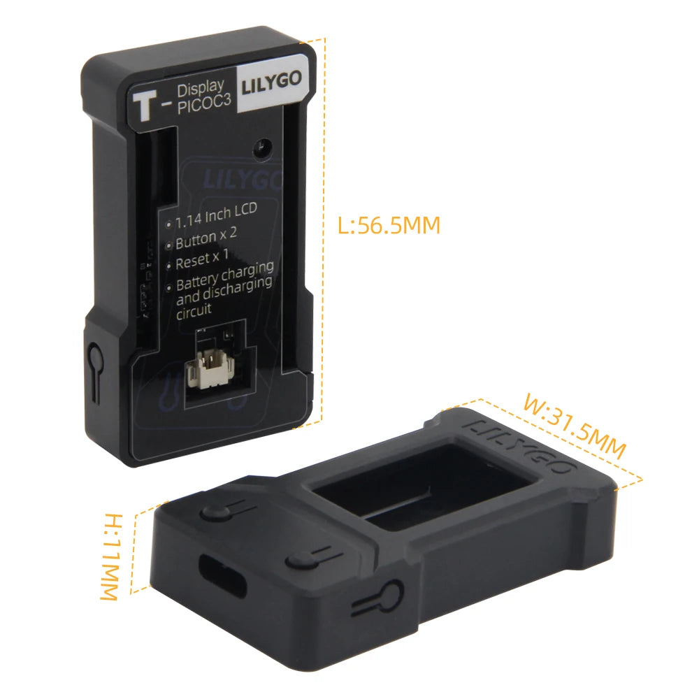 LILYGO® T-Display Shell ABS Accessories For T-Display T-PicoC3 T-Display RP2040 1.14 Inch LCD Control Board ESP32 Display