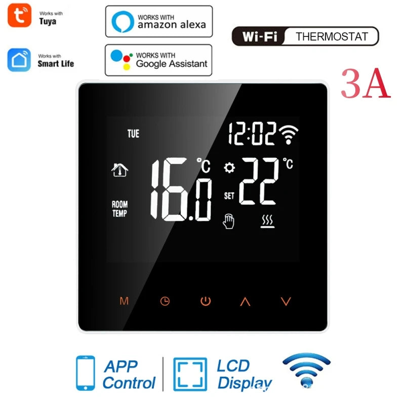 Aubess Tuya Smart WiFi Thermostat and TRV Temperature Controller for Electric floor Heating Voice Control Via Alexa Google Home