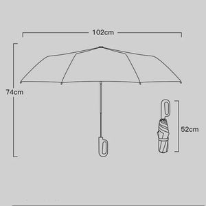 Two Fold Ring Buckle Hook Umbrella Large Size Reflective Strip Safety Umbrella Automatic Sunscreen UV Protection Women Sunshade