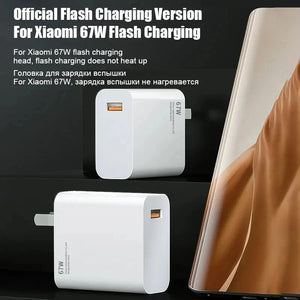 Xiaomi 67W USB Super Fast Gallium nitride Charger Power Adapter 6A Type-C Cable Quick Charge Applicable to Xiaomi Samsung Huawei - Stereotech