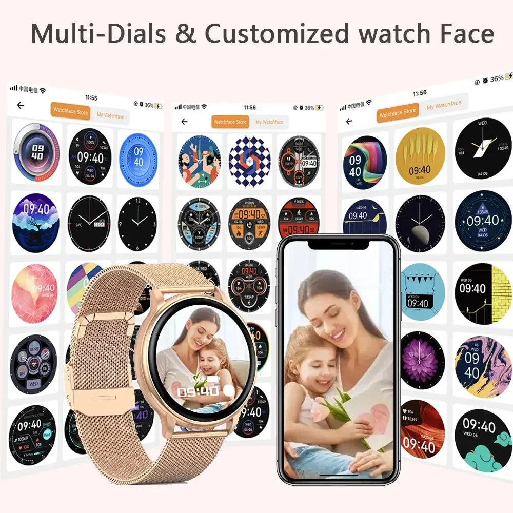 Xiaomi Bluetooth Call Smart Watch Women Steel Watches Men Sports Fitness Tracker Heart Rate Smartwatch For Android IOS G35