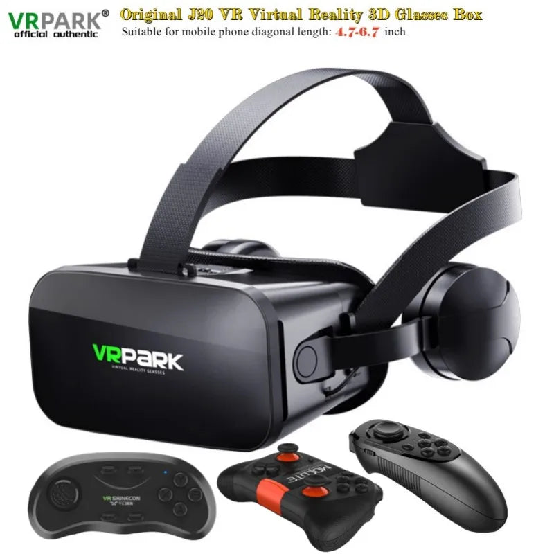 Original J20 4K Virtual Reality 3D Glasses Box Stereo VR Google Cardboard Headset Helmet for IOS Android Phone Max 6.7&quot;,Rocker