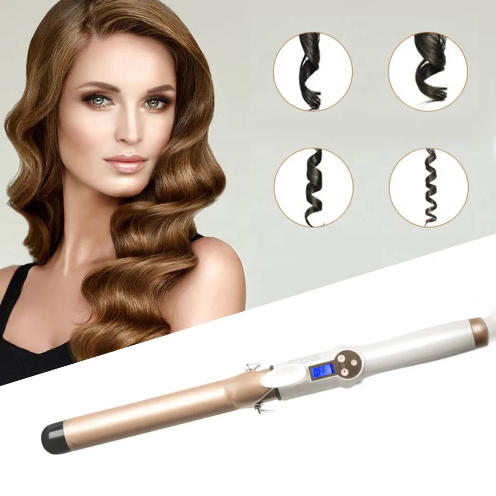 Real Electric Professional Ceramic Hair Curler Lcd Curling Iron Roller Curls Wand Waver Fashion Styling Tools