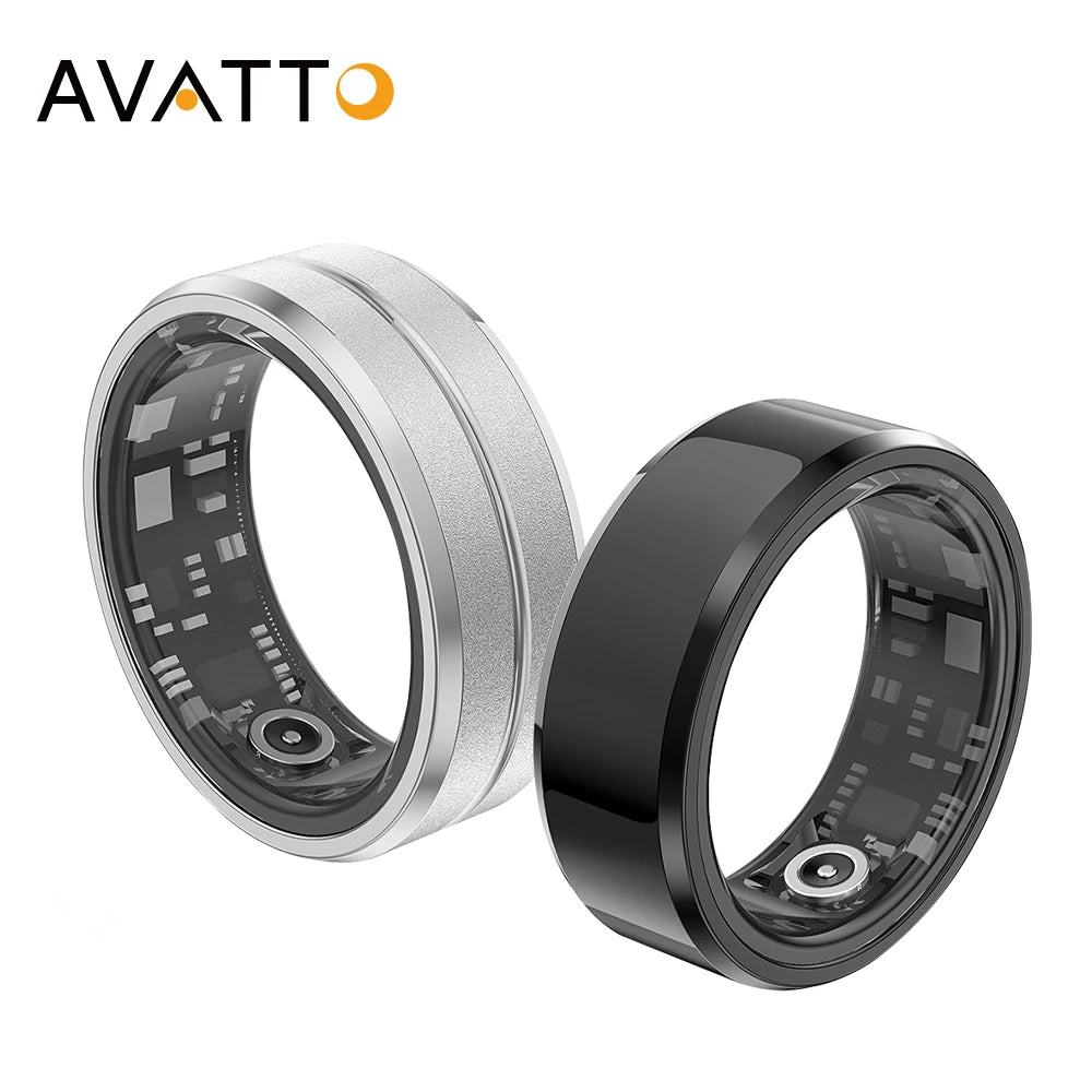 AVATTO Smart Ring Multifunctional Step Health Tracker Heart Rate Blood Oxygen Monitor Waterproof Sleep Fitness Monitor - Stereotech
