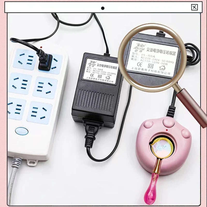 Electric Wax Furnace&amp;Spoon Set Cute Cat Paw Shape Pot Warmer Melt Electric Heater Wax Beads Furnace Spoon Set For Wax Seal Stamp