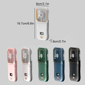 Portable Neck Fan USB Rechargeable Cooling Fan Digital Display Mini Ventilador Folding Hanging Neck Cooler Mute Neckband Fan - Stereotech