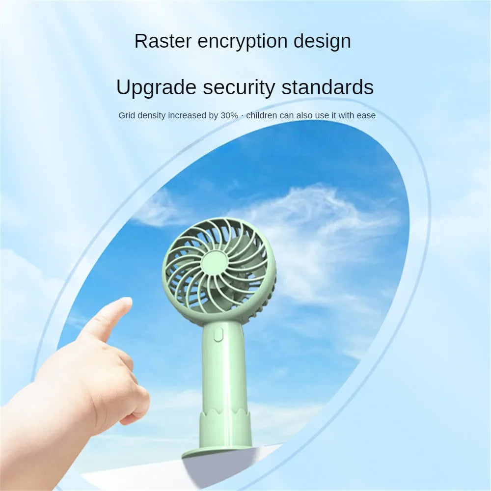 Mini Small Fan Portable Fan Summer Color Matching Handheld USB Fan Portable Handheld Students Rechargeable Large Wind Ventilador - Stereotech