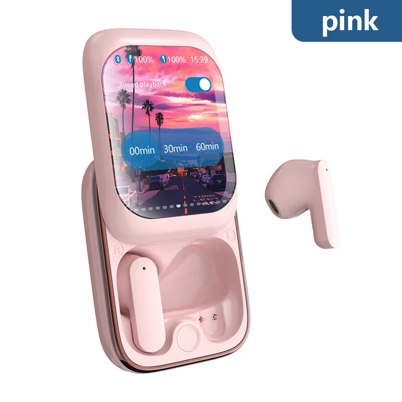 2024 New Wireless Bluetooth Earphone Smart System&amp;Touchscreen Slide Headset TWS Mini Portable In-Ear Sport Earbuds Gift