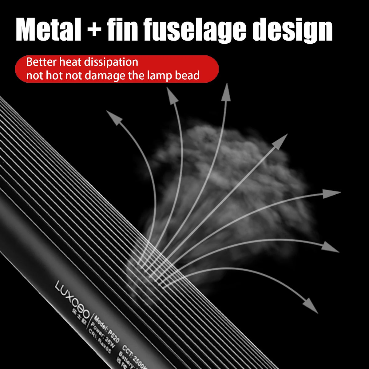 LUXCEO P520 RGB LED Stick Video Light 2500K-6500K Photography Light Handheld Studio Photo Lamp Portable Camera Light for Tiktok - Stereotech