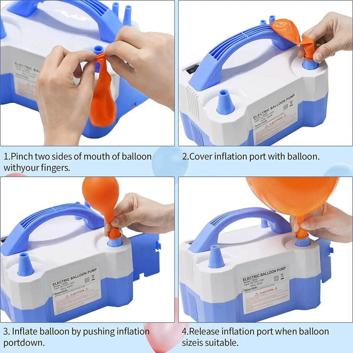 High-voltage Double-hole AC Portable Electric Balloon Pump US-Plug EU-Plug 110V/220V Balloon Air Pump Inflator For Party Wedding