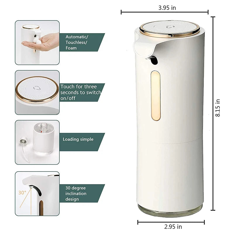 Direct Factory Promotion Gift Hand Wash Touchless OEM ODM Automatic USB Rechargeable Alcohol Sprayer Liquid Foam Soap Dispenser