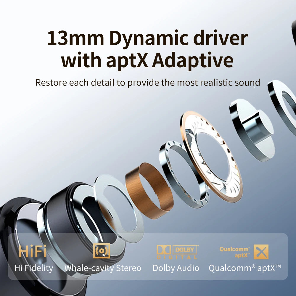 Tribit FlyBuds C2 Wireless Bluetooth Earphones 4 Mics Call Noise Canceling Crystal-Clear Calls Earbuds 32H Playtime Headphones