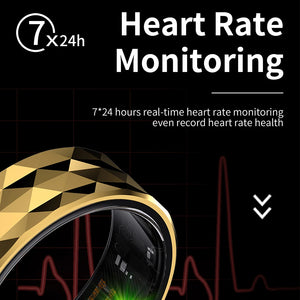 R12M Smart Ring Men Women For Android IOS Fitness Tracker Health Finger Ring Blood Oxygen Monitor IP68 Waterproof Fashion Ring
