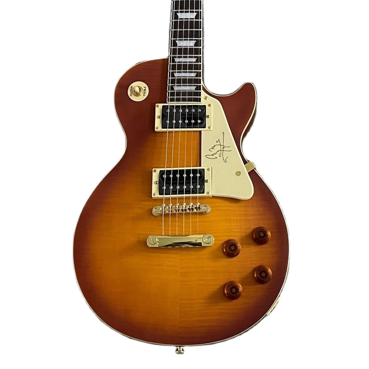 New!!!!!!!High Quality Honey Burst Color, Standard LP Electric Guitar, Solid Body ,Rosewood Fretboard, Yellow PickGuard,