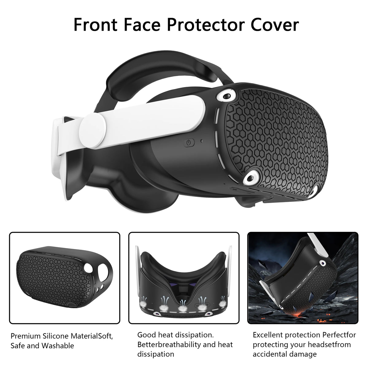 Silicone Protective Cover Shell Case For Oculus Quest 2 VR Headset Head Face Cover Eye Pad Handle Grip Button Cap VR Accessories