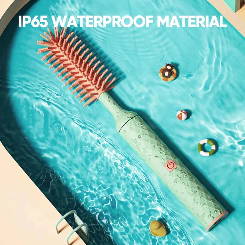 Electric Silicone Bottle Brush Baby Pacifier Thermos Cup Straw Cleaning Brush Long Handle Travel Cleaning Tools Set 1200mAh