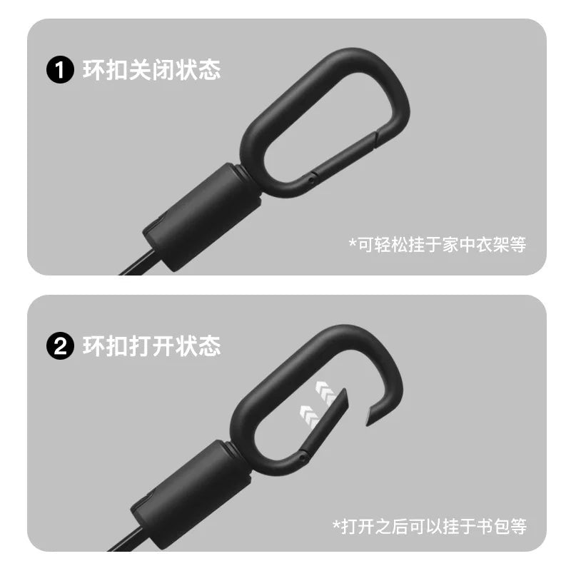 Two Fold Ring Buckle Hook Umbrella Large Size Reflective Strip Safety Umbrella Automatic Sunscreen UV Protection Women Sunshade