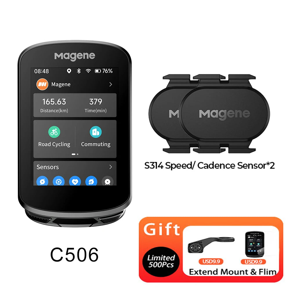 Magene C506 GPS Bike Computer Navigation WiFi Speedometer Color Touchscreen MTB Road Bicycle Odometer Cycling Training Notice