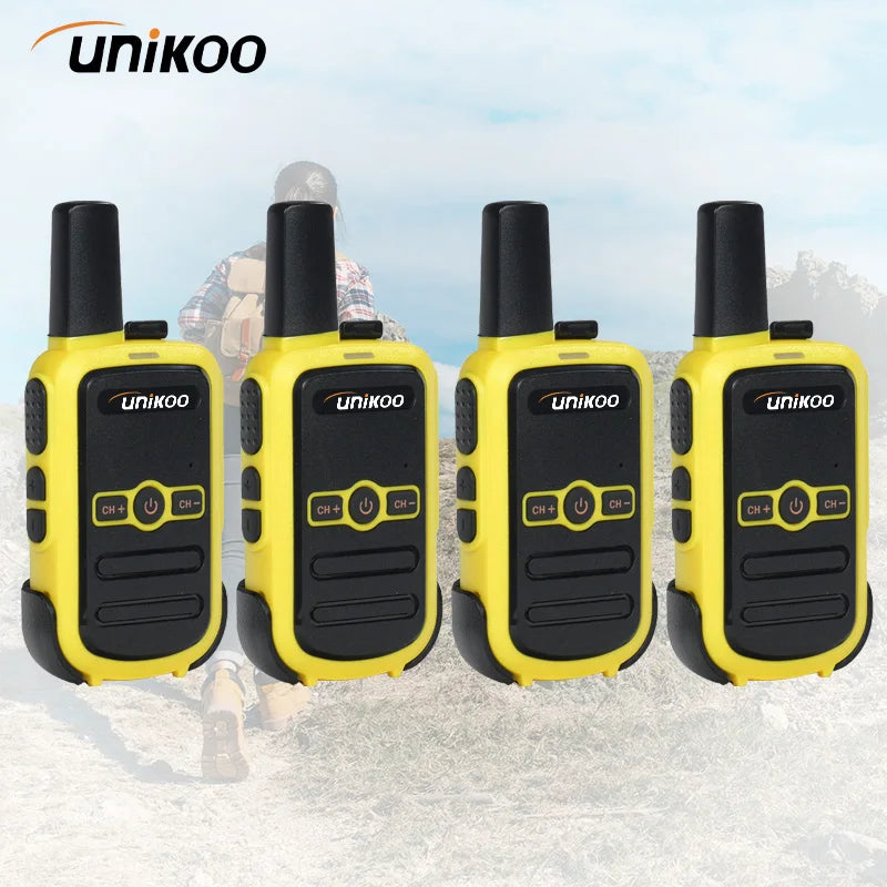 4 pcs UNIKOO Walkie Talkie UK224C PMR446 FRS Two Way Radio Mini Portable Communication Equipment PTT Radio for Camping Hunting