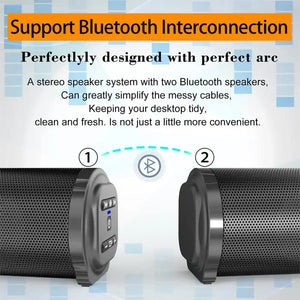 Carpbaba BS28B 20W Wireless Bluetooth Sound Bar System Super Power Speaker Wired Surround Stereo Home Theater TV Projector