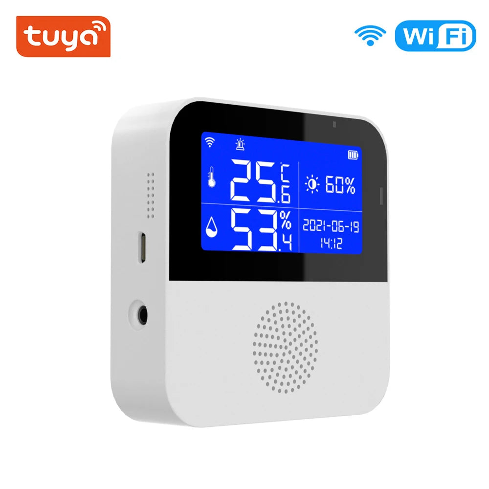 Tuya Smart Home WIFI Temperature Humidity Sensor Alarm Indoor Outdoor Hygrometer Thermometer Detector Support Alexa Google Home