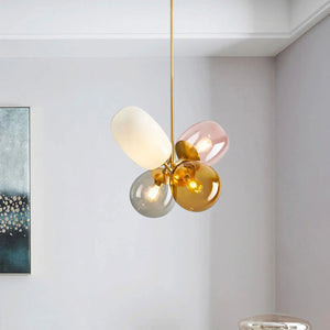 4 Colorful LED Balloon Chandelier Colorful Glass Ball Bubble Ceiling