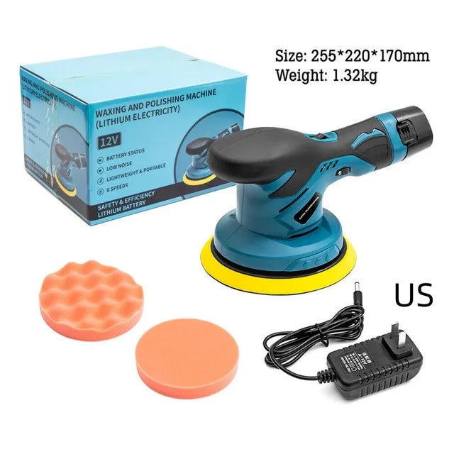 Cordless Car Polisher Multi-functional Electric Rotary Polishing Machine 5000rpm 6 Variable Speed Scratches Repair Waxing Tools