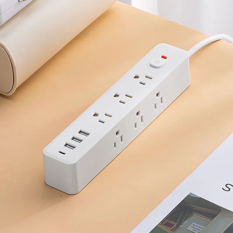 Power Multi Tap Universal Plug US with USB PD Fast Charge Patch Board with Double Side Socket1.5m 5m Extension Cable Plug Home
