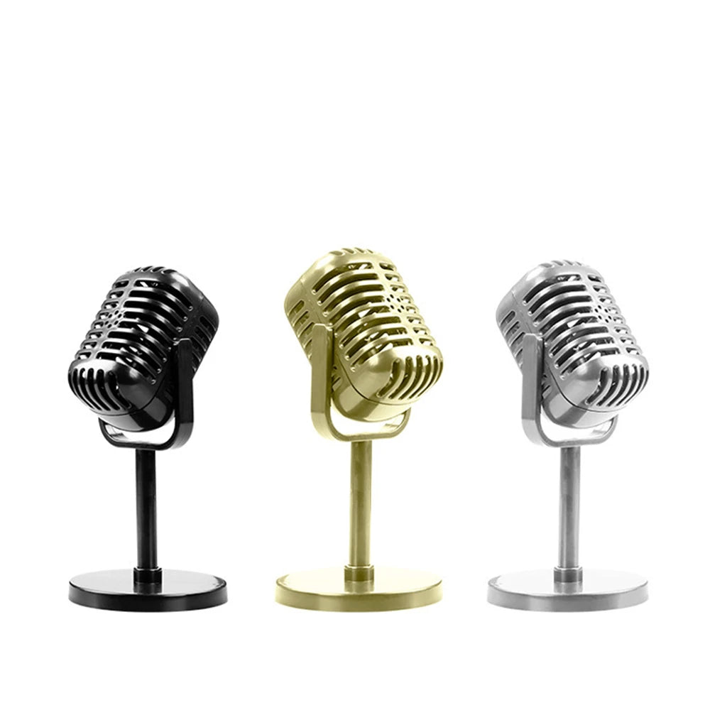 Simulation Classic Retro Dynamic Vocal Microphone Vintage Style Mic Universal Stand For Live Performanc Karaoke Studio Recording - Stereotech