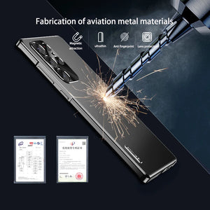 Metal Shell For Samsung Galaxy S24 S23 S22 S21ultra Phone Case Built in Lens protection titanium alloy mobile protect back cove