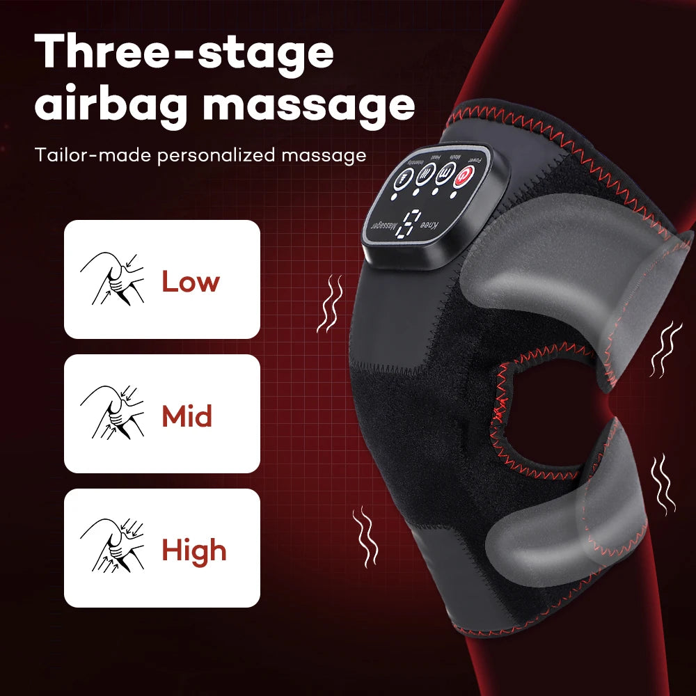 Electric Knee Air Pressure Massager Airbag Compresstion Massage Heating Knee Pad Deeply Relax Leg Joint Muscle Blood Circulation