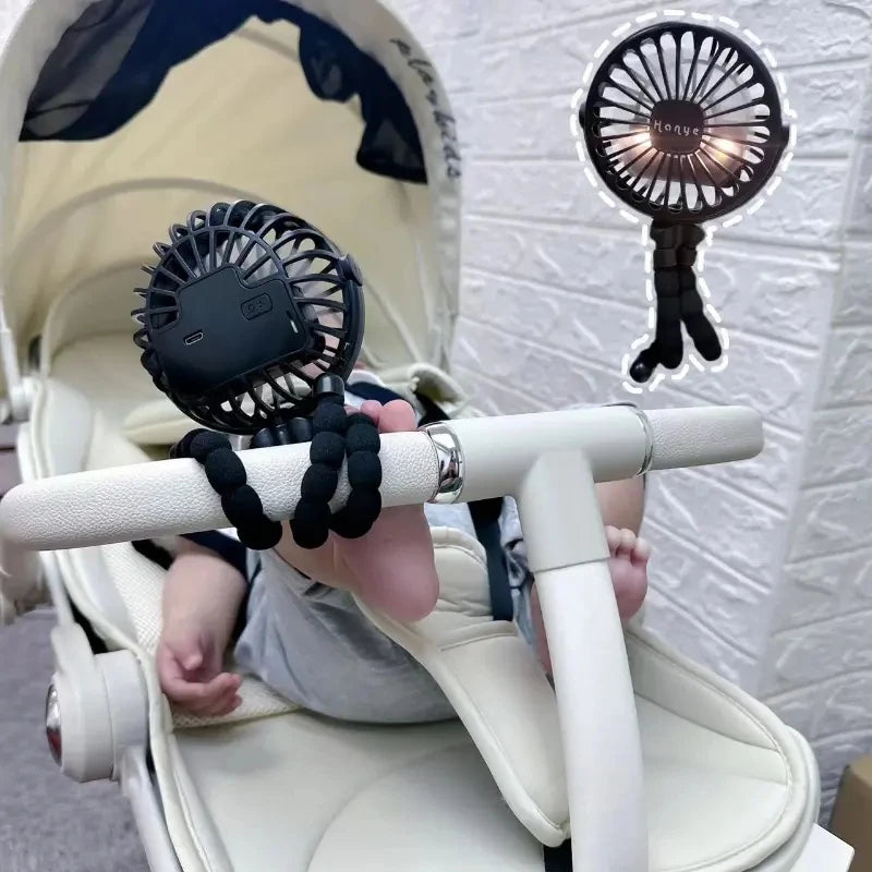 Rechargeable USB Baby Stroller Fan Hand Held - Stereotech