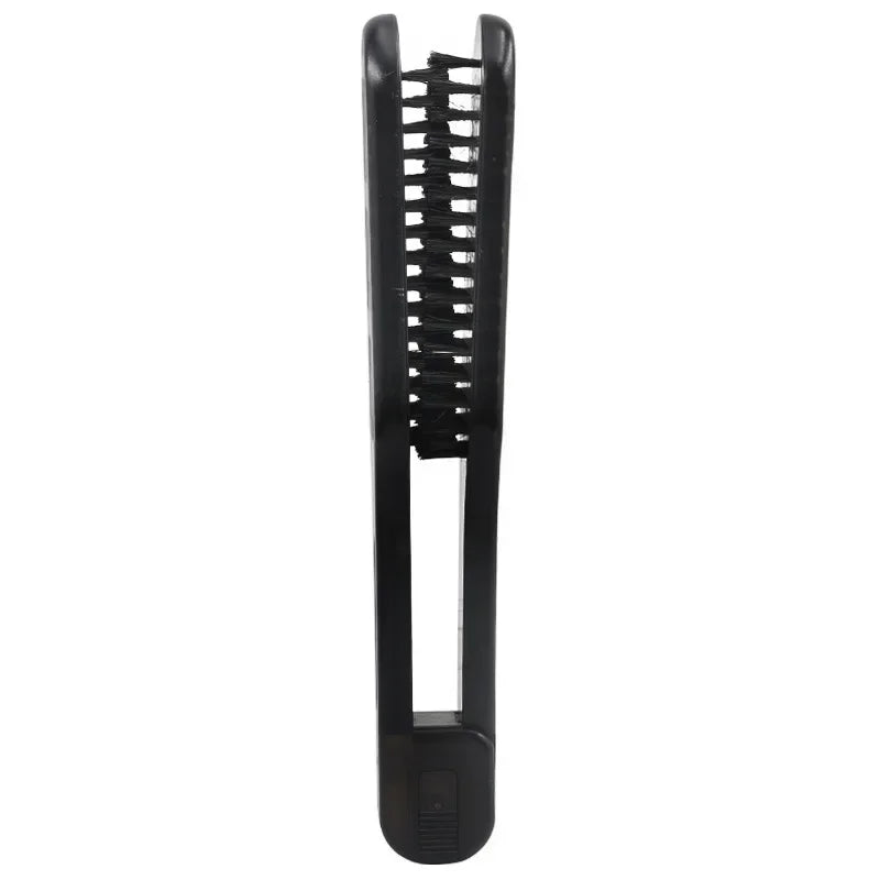 New Pro Ceramic Straightening Comb Double Sided Hair Brush Clamp Hairdressing Natural Fibres Bristle Hair Comb Hairstylig Tool
