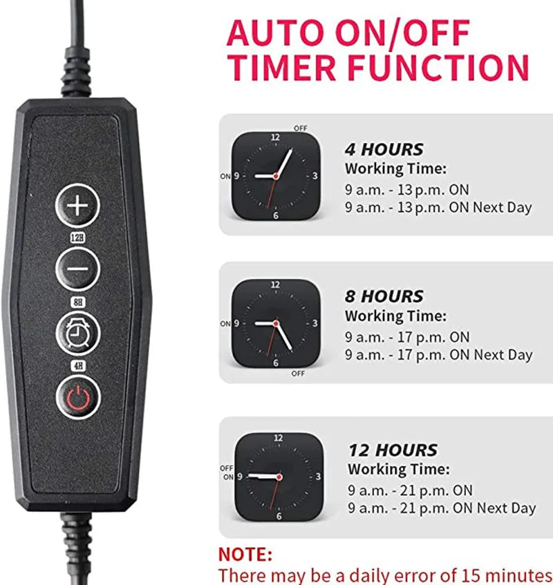 KEBINCPLED USB 5V Grow Lamp Full Spectrum Plant Lights With Control Fitolamp Lights Home Indoor Flower Seedling Clip Phyto Lamp