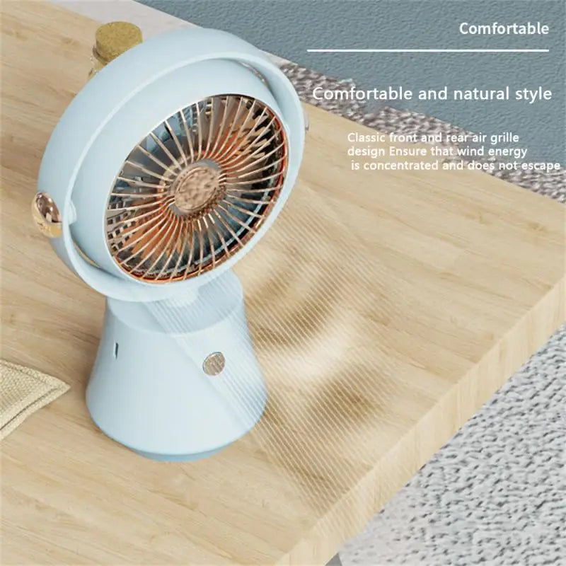 New Desktop Small Fan Dazzling Gold Rotatable USB Charging Three Speed High Wind Silent Office Desktop Fans Cooling Appliances - Stereotech