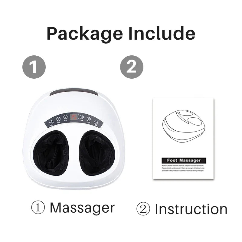 Jinkairui 220V Electric Antistress 3D Shiatsu Kneading Air Pressure Foot Massager Electric Machine Care Infrared With Heating - Stereotech