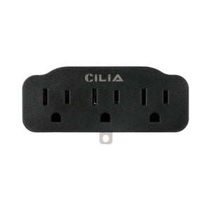 CILIA 3 Outlet Extender Grounded Wall Adapter,outlet splitter,us plug,3AC,125V,15A,1875W，white/black,for home,office electrical