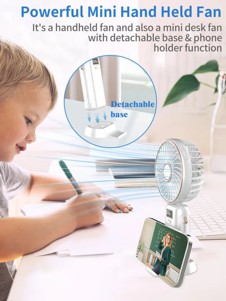 Real 1500mah Mini Handheld Fan Electric Rechargeable Mini Lash Fan Hand Held For Summer Gift - Stereotech