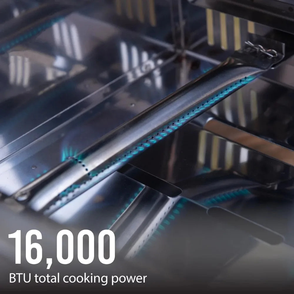 2 Burner Tabletop Propane Gas Grill in Stainless Steel Camping Furnace Barbecue Cookware Bbq Brazier Kitchen Dining Bar Home - Stereotech