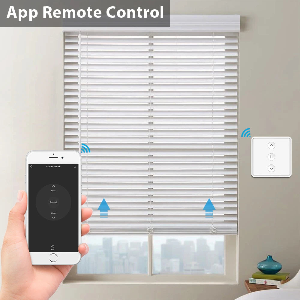 LoraTap Tuya Smart Life Push Button 80*80 Curtain Switch Electric Motor Engine Connected Voice Control Alexa Google Assistant - Stereotech