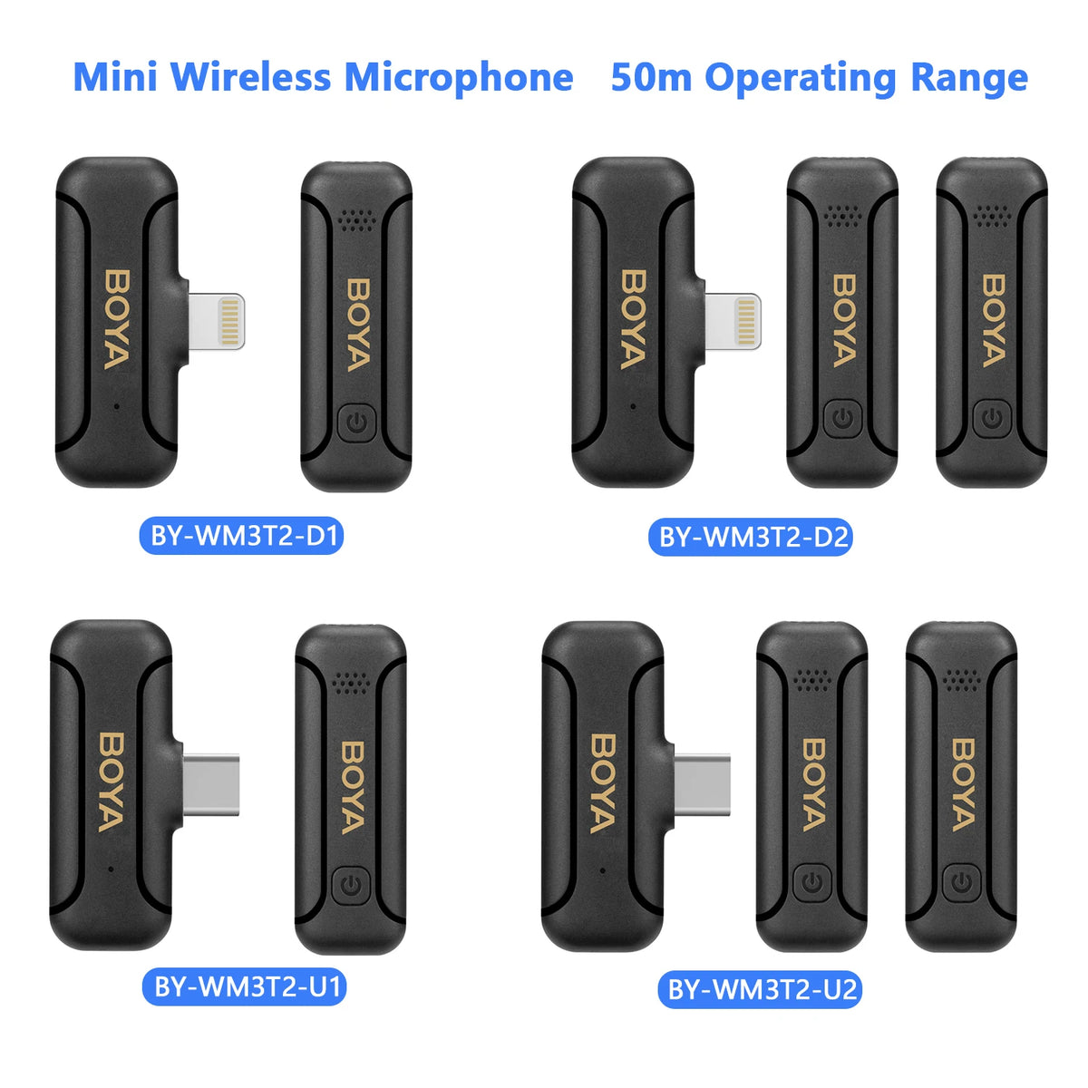 BOYA BY-WM3T2 Professional Wireless Lavalier Lapel Mini Microphone for iphone ipad Android Live Broadcast Streaming Vlogging