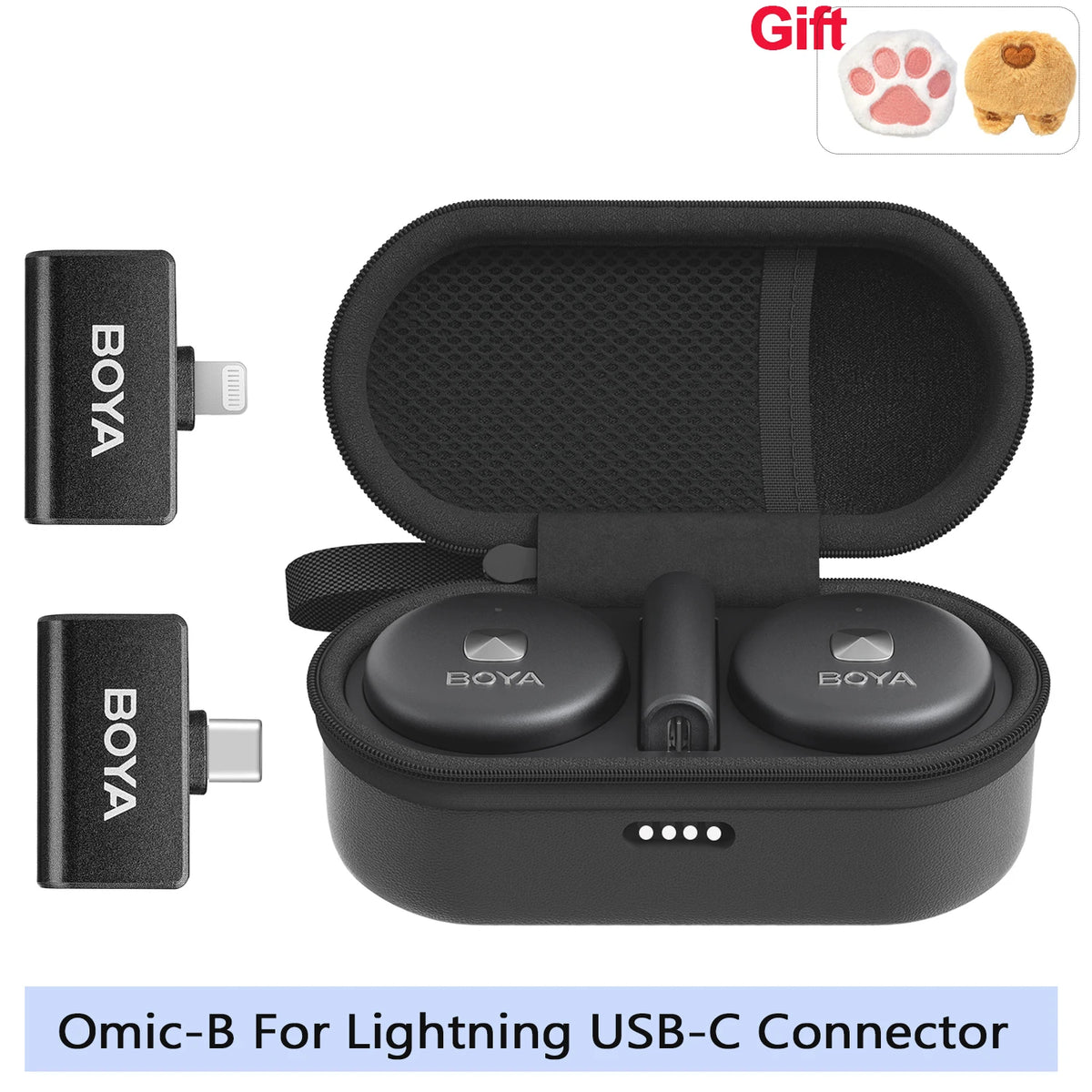 BOYA Omic D/U Wireless Lavalier Lapel Microphone for iPhone iPad Android Type-c Smartphone Youtube Live Recording Interview Vlog