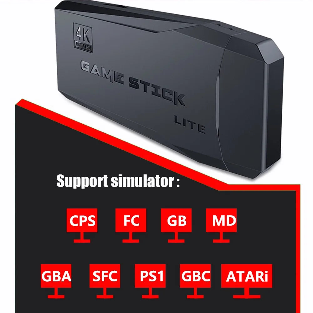 M8 Video Game Console 4K HDMI-Compatible Game Stick Built in 10000 Retro Game TV Dendy Console Support for PS1/FC/GBA