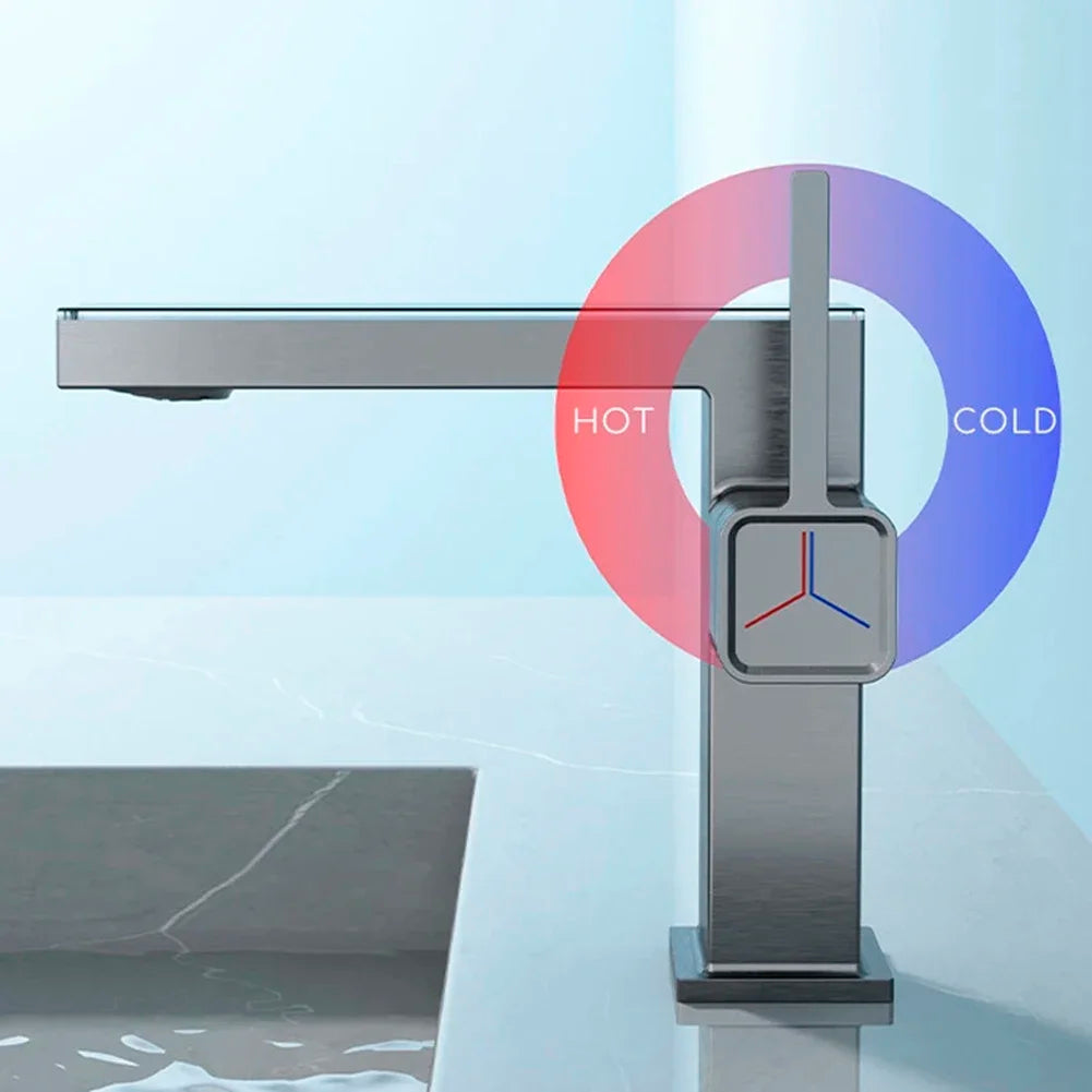 Digital Basin Faucet Bathroom Temperature Smart Display Sink Faucet Hot And Cold Water Kitchen Sink Mixer Wash Tap